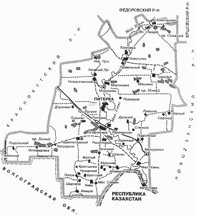 Питерский район саратовской области карта